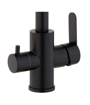 Смеситель для кухни Mixxus DAX-021-G Black (нерж. сталь) с выходом для пит. воды (MI6078)