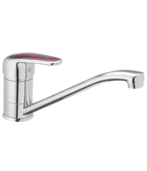 Смеситель для кухни Haiba Magic 555 с красной ручкой (HB0669)