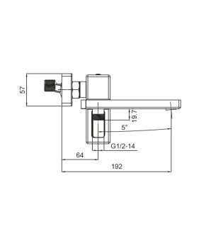 Смеситель для ванны Koer KB-41009-01 хром (KR3502)