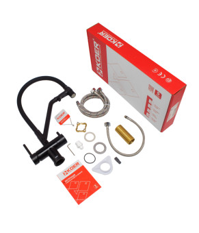Кухонный смеситель KOER KB-72006-05 (KR3380) с силиконовым изливом и выходом для питьевой воды