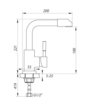 Змішувач для умивальника ZERIX LR71198-4 (LL1467)