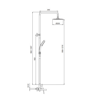 Душевая колонна Koer KI-56016-02 (нерж. сталь) (KR4791)