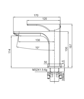 Смеситель для раковины Koer KB-10010-05 Черный матовый (KR3479)