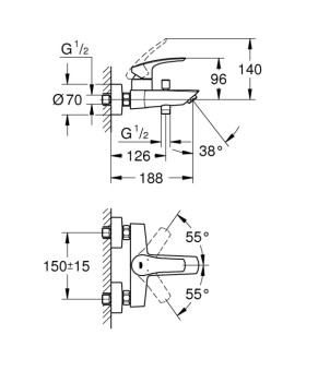 Змішувач для ванни Grohe Eurosmart (333002433)