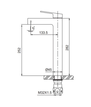 Смеситель для умывальника Koer KI-11016-02 высокий (нерж. сталь) (KR4790)