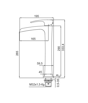 Смеситель для раковины Koer KB-15007-01 высокий водопад (Хром) (KR3448)