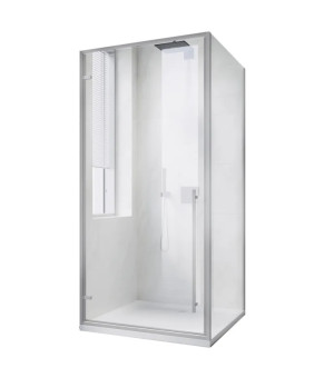 Душевая кабина Koer SR SC08 90x90x200 см без поддона, прозрачное стекло Easy Clean, хром (KR5371)