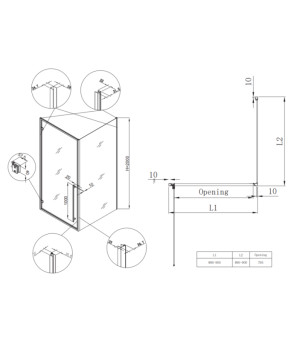 Душевая кабина Koer SR SC08 90x90x200 см без поддона, прозрачное стекло Easy Clean, хром (KR5371)