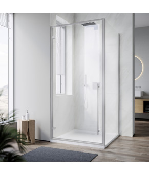 Душевая кабина Koer SR SC08 90x90x200 см без поддона, прозрачное стекло Easy Clean, хром (KR5371)