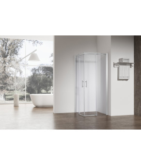 Душова кабіна без піддону Koer SR SC03-90x90x200-TR-01 прозоре скло Easy Clean 6мм, хром (KR5356)