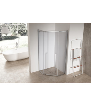 Душевая кабина без поддона Koer SR SC06 100x100см прозрачное стекло Easy Clean 8мм, хром (KR5365)
