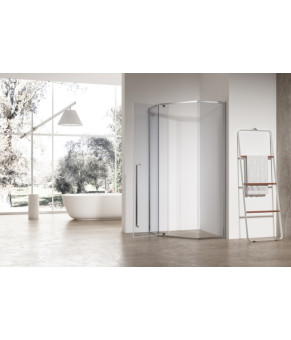 Душевая кабина без поддона Koer SR SC06 100x100см прозрачное стекло Easy Clean 8мм, хром (KR5365)