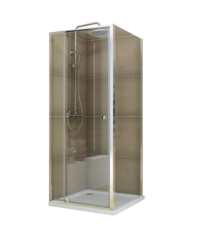 Душевая кабина Koer SR SC05 90x90x195см без поддона прозрачное стекло Easy Clean 6мм, хром (KR5363)