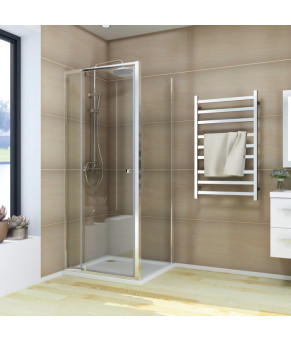 Душевая кабина Koer SR SC05 90x90x195см без поддона прозрачное стекло Easy Clean 6мм, хром (KR5363)
