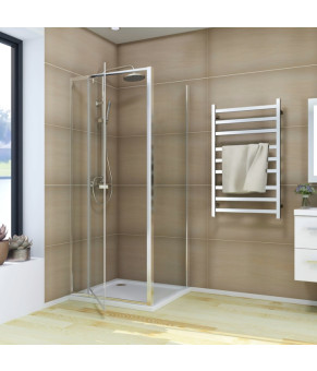 Душевая кабина Koer SR SC05 90x90x195см без поддона прозрачное стекло Easy Clean 6мм, хром (KR5363)