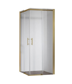 Душова кабіна без піддону Koer SR SC03-90x90x200-TR-12 прозоре скло Easy Clean 6мм, матове золото (