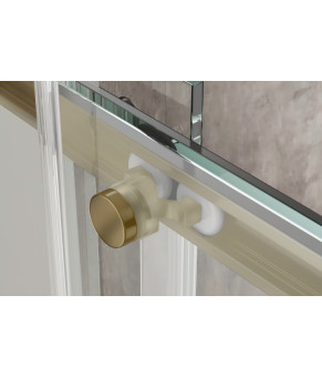 Душова кабіна без піддону Koer SR SC03-90x90x200-TR-12 прозоре скло Easy Clean 6мм, матове золото (