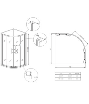 Душевая кабина Koer SR SC04-100x100-TR-01, прозрачное стекло Easy Clean 5мм, хром (KR5361)