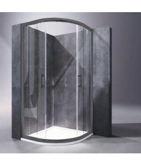 Душова кабіна Koer SR SC04-90x90x195-TR-07 прозоре скло Easy Clean графіт (KR5362)