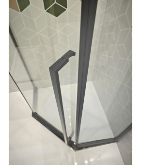 Душевая кабина без поддона Koer SR SC06 90x90x200см прозрачное стекло Easy Clean 8мм, графит (KR5366)