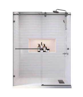 Двери в нишу Koer SR SD06 140x220 графит, прозрачное стекло Easy Clean 8мм (KR5369)