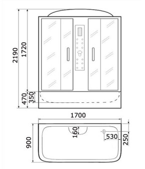 Душовой бокс KO&PO 177 (150), С14908