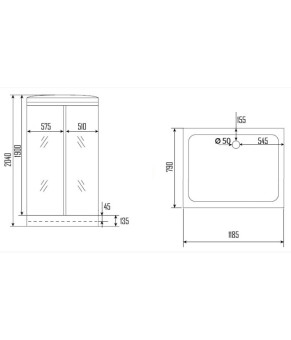 Душевой бокс KO & PO 715 (120x80) G (левый), С15038