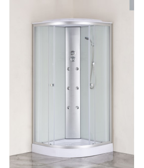 Душевой бокс Mixxus STRONG SBH02-90x90x215-FB SATIN, гидромассаж, низкий поддон  (MI6890)