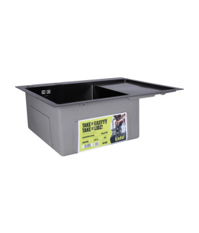Мийка для кухні інтегрована Lidz Handmade H6350BR крило праворуч (LDH6350BRPVD45590) Brushed Black PVD 3,0/1,0 мм