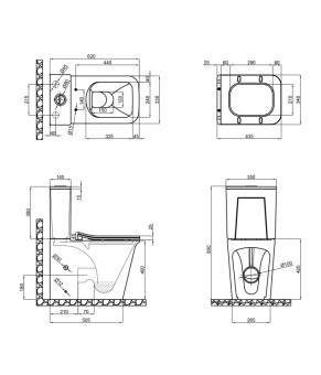 Бачок Qtap Nando для напольного унитаза, нижний подвод (QT12221222AW2)