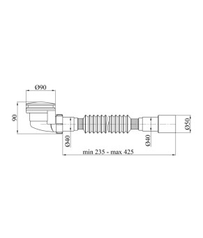 Сифон для душового піддону Lidz (CRM) колбовий (вихід 40/50мм) SD00050515