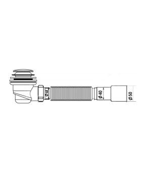 Сифон для душового піддону Lidz (CRM) автоматичний (вихід 40/50 мм) SD00051396