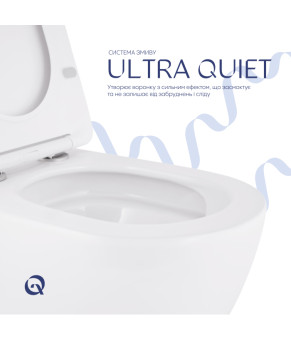 Унітаз підвісний Qtap Robin Mew безобідковий з сидінням Soft-close QT13332381АSW