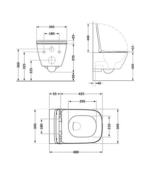 Унітаз підвісний Qtap Tern із сидінням Soft-close QT17332303ASW