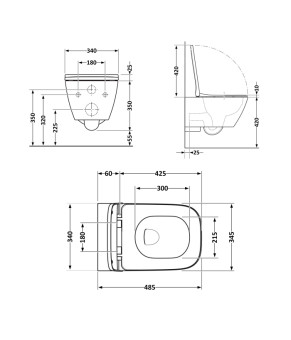 Унитаз подвесной Qtap Crow QT05335171W безободковый с сиденьем Soft-close