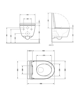 Унітаз підвісний Qtap Taurus безободковий з сидінням Soft-close QT2433084EUQW