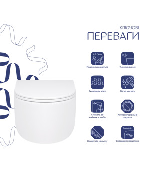 Унітаз підвісний Qtap Taurus безободковий з сидінням Soft-close QT2433084EUQW