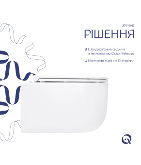 Унітаз підвісний Qtap Taurus безободковий з сидінням Soft-close QT2433084EUQW