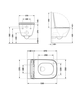 Унітаз підвісний Qtap Gemini безободковий з сидінням Soft-close QT2533076EUQMB
