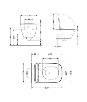 Унітаз підвісний Qtap Gemini безободковий з сидінням Soft-close QT2533076EUQW