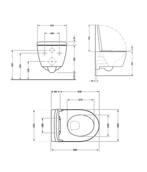 Унітаз підвісний Qtap Taurus безободковий з сидінням Soft-close QT2433084EUQMB