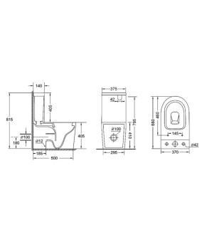 Чаша унитаза Qtap Jay Rimless напольная, нижний подвод, белый (QT07222176W1)