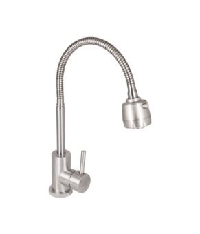 Смеситель для кухни Lidz Aria 015F41 с гибким изливом (k35) LDARI015F41NKS45306 Nickel