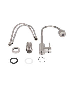 Смеситель для кухни Lidz Aria 015F41 с гибким изливом (k35) LDARI015F41NKS45306 Nickel
