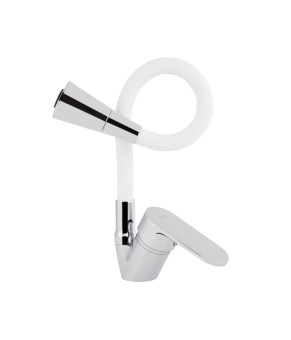Смеситель для кухни Lidz Tani 008F3 с гибким изливом (Chrome/White) LDTAN008F3WCR37037