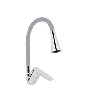 Смеситель для кухни Lidz Tani 008F3 с гибким изливом (k40) LDTAN008F3GCR39507 Chrome/Grey