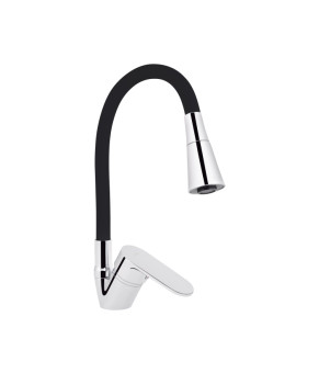 Смеситель для кухни Lidz Tani 008F3 с гибким изливом (k40) LDTAN008F3BCR39484 Chrome/Black