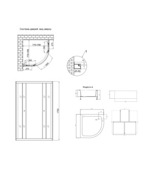 Душевая кабина Lidz Latwa SC80x80.SAT.MID.GR полукруглая 80x80 см (SD00050784)
