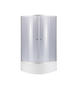 Душова кабіна Latwa SC80x80.SAT.HIGH.GR полукругла, скло тон. 4 мм + Душовий піддон KAPIELKA ST80x80x41, з панеллю Lidz (SD00050786)