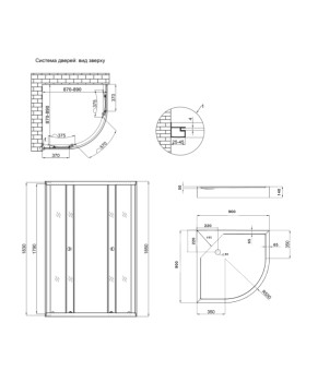 Душевая кабина Lidz Latwa SC90x90.SAT.LOW.GR + Душевой поддон Lidz KAPIELKA ST90x90x14 (SD00051436)